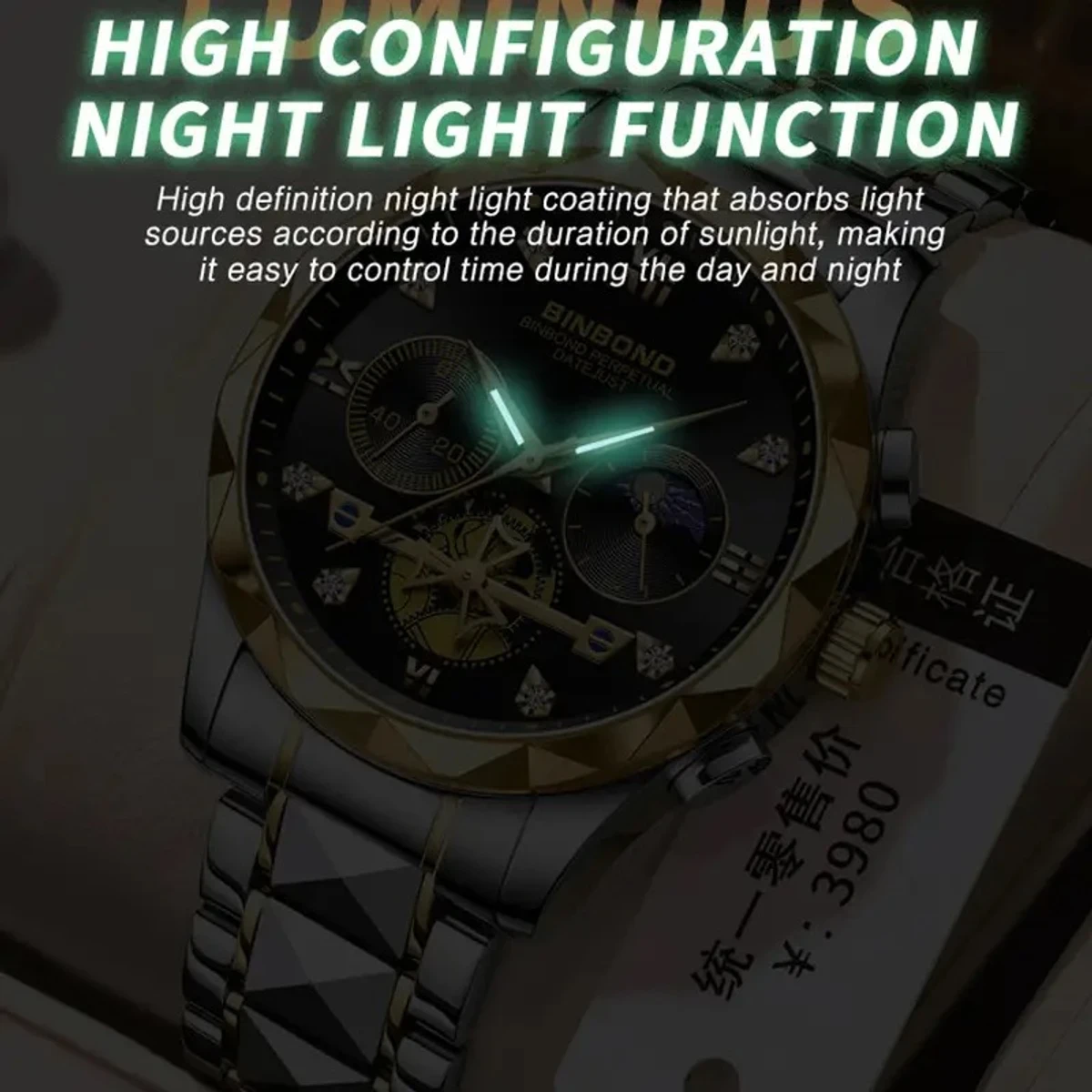 Luxury Watch For Men Stainless Steel Waterproof Business Sport Wristwatches- Silver