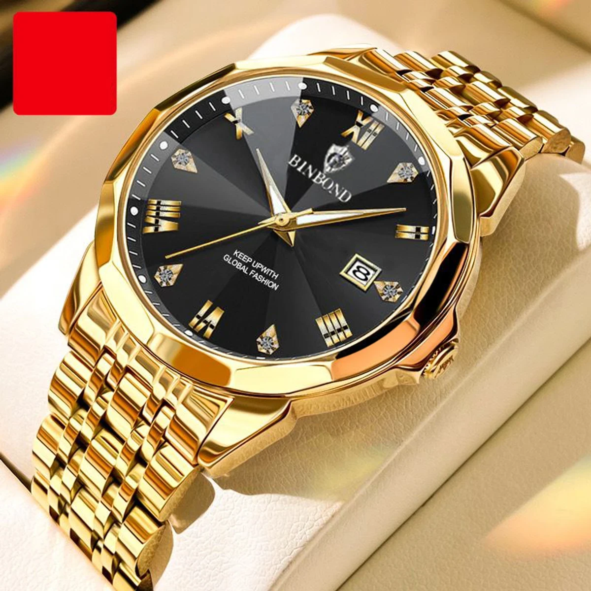 New Binbond 2051 Watch for Men - Golden & Black